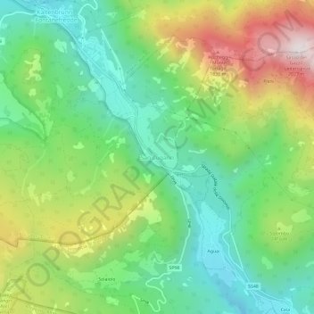 Mappa topografica San Lugano, altitudine, rilievo
