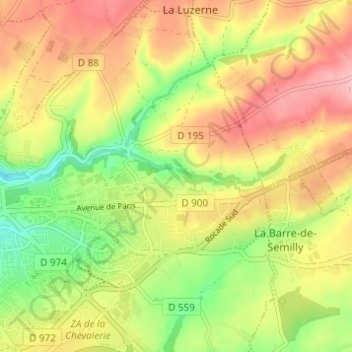 Mappa topografica La Heuperie, altitudine, rilievo