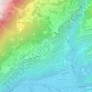 Mappa topografica Premploz, altitudine, rilievo