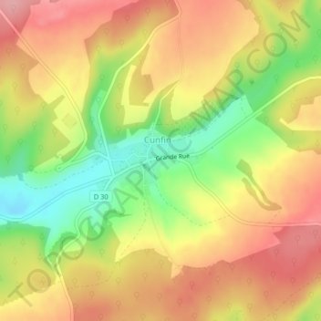 Mappa topografica Champ Saint-Père, altitudine, rilievo