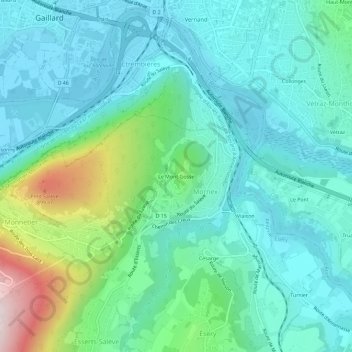 Mappa topografica Le Mont Gosse, altitudine, rilievo