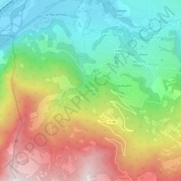 Mappa topografica La Bonne eau, altitudine, rilievo