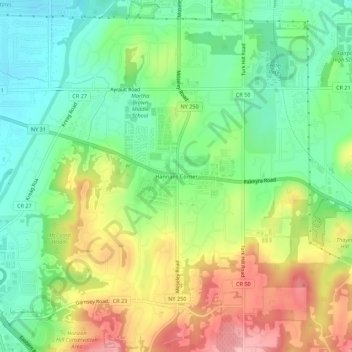 Mappa topografica Hannans Corner, altitudine, rilievo