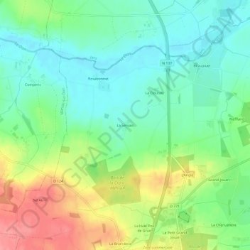 Mappa topografica La Servais, altitudine, rilievo