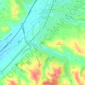 Mappa topografica L'Issart, altitudine, rilievo