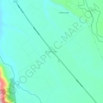 Mappa topografica Bramadero, altitudine, rilievo