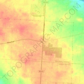 Mappa topografica Ash, altitudine, rilievo