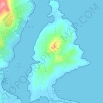 Mappa topografica Culuccia, altitudine, rilievo
