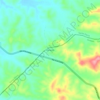 Mappa topografica Olmedo, altitudine, rilievo