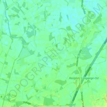 Mappa topografica Langwege, altitudine, rilievo