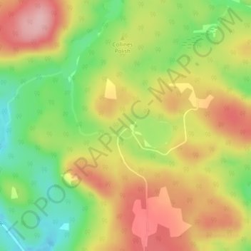 Mappa topografica Klukeville, altitudine, rilievo