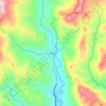 Mappa topografica Tipakis, altitudine, rilievo
