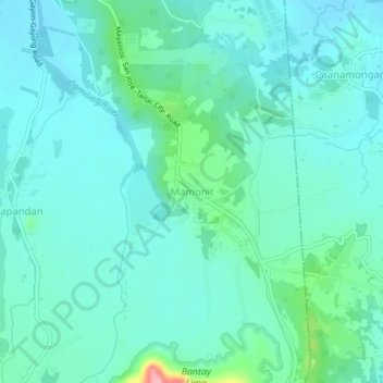 Mappa topografica Mamonit, altitudine, rilievo