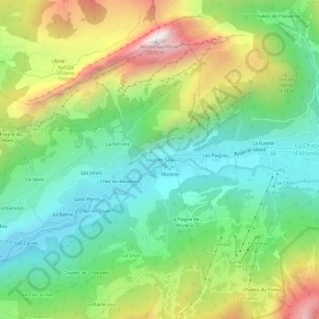 Mappa topografica Sous les Saix, altitudine, rilievo