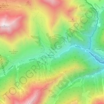 Mappa topografica Compatsch, altitudine, rilievo