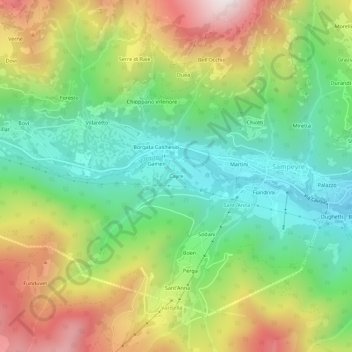 Mappa topografica Cayre, altitudine, rilievo