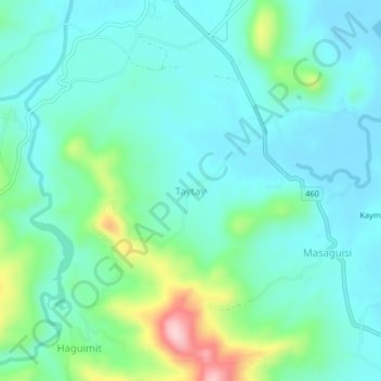 Mappa topografica Taytay, altitudine, rilievo