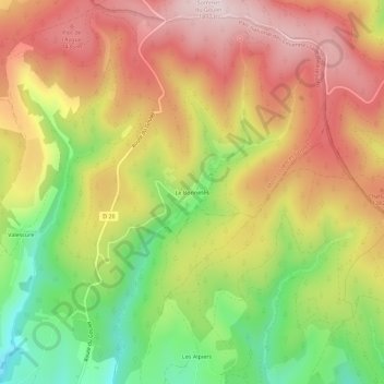 Mappa topografica Le Bonnetès, altitudine, rilievo