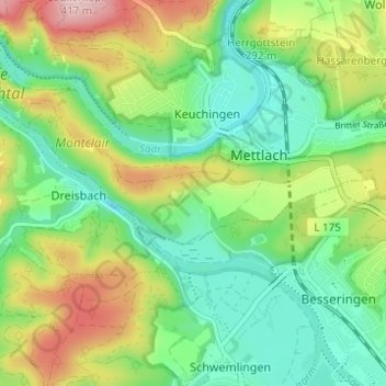 Mappa topografica Sankt Gangolf, altitudine, rilievo