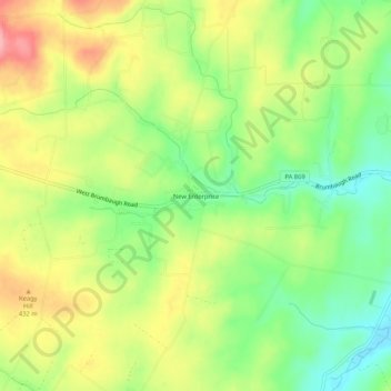 Mappa topografica New Enterprise, altitudine, rilievo