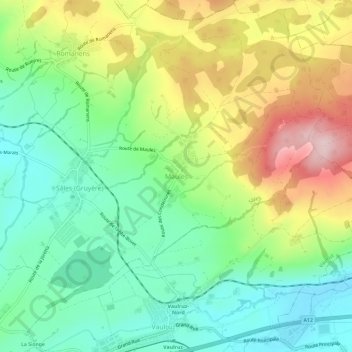 Mappa topografica Maules, altitudine, rilievo