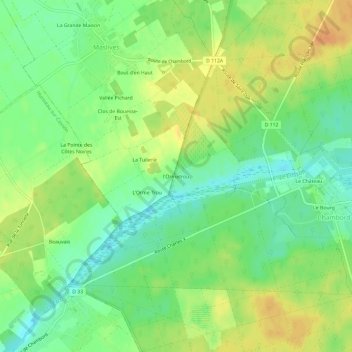 Mappa topografica l'Ormetrou, altitudine, rilievo
