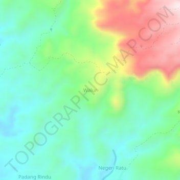 Mappa topografica Walur, altitudine, rilievo