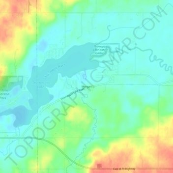 Mappa topografica Morgan, altitudine, rilievo