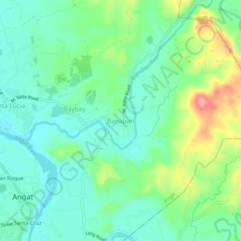 Mappa topografica Banaban, altitudine, rilievo