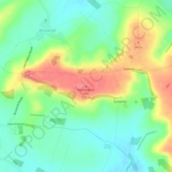 Mappa topografica Harrington Hill, altitudine, rilievo