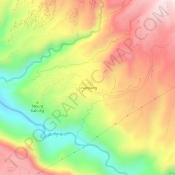 Mappa topografica Linandang, altitudine, rilievo