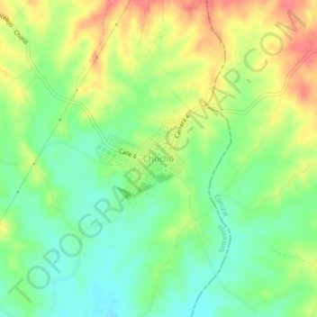 Mappa topografica Chochó, altitudine, rilievo