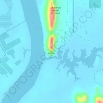 Mappa topografica Elephant Rock, altitudine, rilievo