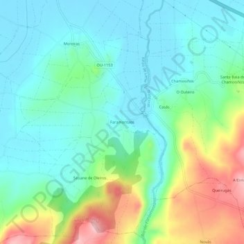 Mappa topografica Faramontaos, altitudine, rilievo