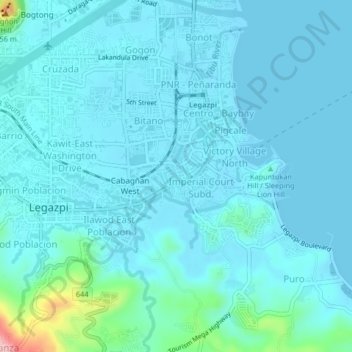 Mappa topografica Cabagñan East, altitudine, rilievo