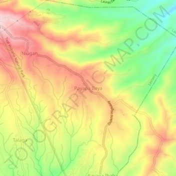 Mappa topografica Payapa Ilaya, altitudine, rilievo