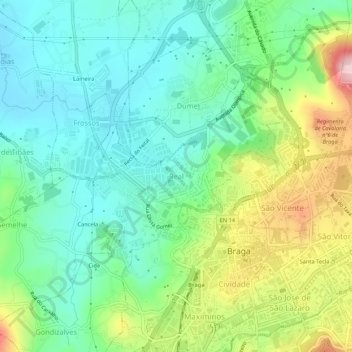 Mappa topografica Real, altitudine, rilievo