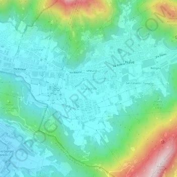 Mappa topografica Muratello, altitudine, rilievo
