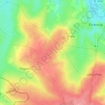 Mappa topografica Le Plouy, altitudine, rilievo