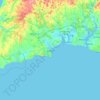 Mappa topografica Lagos, altitudine, rilievo