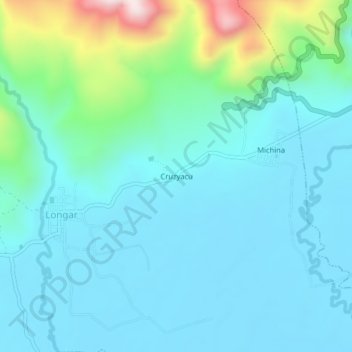 Mappa topografica Cruzyacu, altitudine, rilievo