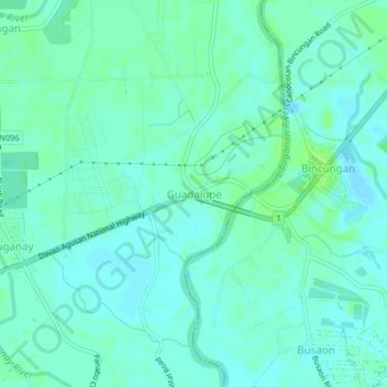 Mappa topografica Guadalupe, altitudine, rilievo