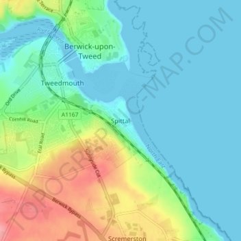 Mappa topografica Spittal, altitudine, rilievo