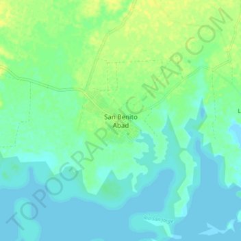 Mappa topografica San Benito Abad, altitudine, rilievo