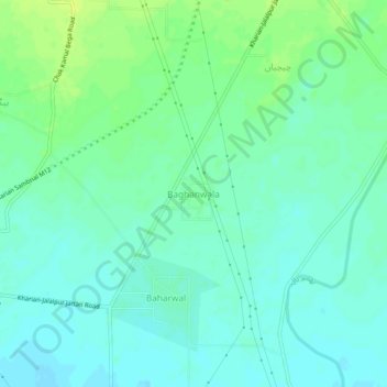 Mappa topografica Baghanwala, altitudine, rilievo