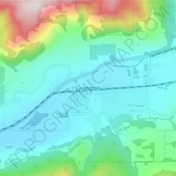 Mappa topografica Lavington, altitudine, rilievo