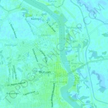 Mappa topografica Ong Yiu, altitudine, rilievo