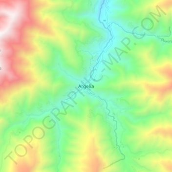 Mappa topografica Argelia, altitudine, rilievo