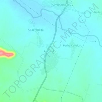 Mappa topografica A. Konduru, altitudine, rilievo