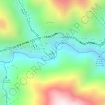 Mappa topografica Pailón del diablo, altitudine, rilievo